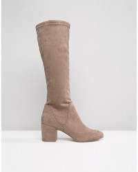 beige kniehohe Stiefel von Asos