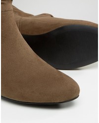 beige kniehohe Stiefel von Asos