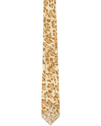 beige Krawatte mit Leopardenmuster von Engineered Garments