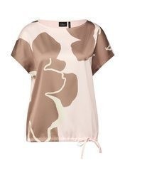 beige Kurzarmhemd mit Blumenmuster von s.Oliver BLACK LABEL