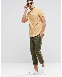 beige Kurzarmhemd von Asos