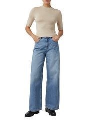 beige Kurzarmpullover von Comma