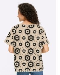 beige Kurzarmpullover von Heine