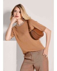 beige Kurzarmpullover von Madeleine