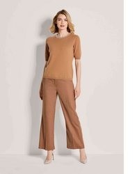 beige Kurzarmpullover von Madeleine