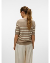 beige Kurzarmpullover von Vero Moda