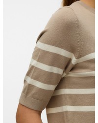 beige Kurzarmpullover von Vero Moda