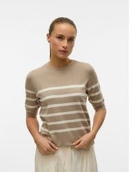 beige Kurzarmpullover von Vero Moda