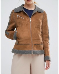 beige Lammfelljacke von Urban Code