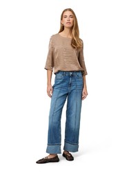beige Langarmbluse von Zero