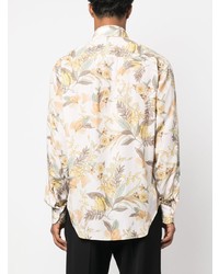 beige Langarmhemd mit Blumenmuster von Tom Ford