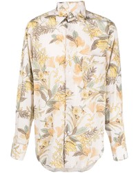 beige Langarmhemd mit Blumenmuster von Tom Ford