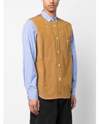 beige Langarmhemd mit Flicken von Junya Watanabe MAN