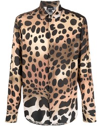 beige Langarmhemd mit Leopardenmuster von Just Cavalli