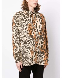 beige Langarmhemd mit Leopardenmuster von Needles