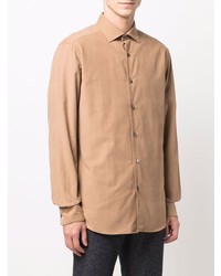 beige Langarmhemd von Ermenegildo Zegna