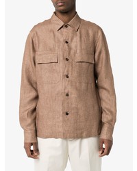 beige Langarmhemd von Ermenegildo Zegna