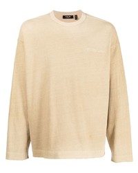 beige Langarmshirt mit geometrischem Muster