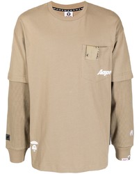 beige Langarmshirt von AAPE BY A BATHING APE