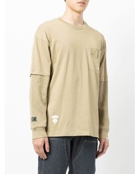 beige Langarmshirt von AAPE BY A BATHING APE