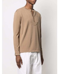 beige Langarmshirt von Roberto Collina