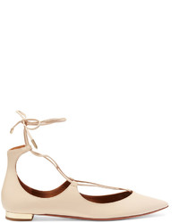 beige Leder Ballerinas von Aquazzura