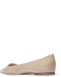 beige Leder Ballerinas von Jimmy Choo