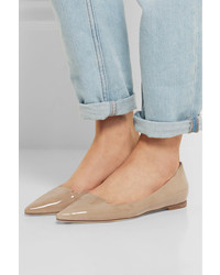 beige Leder Ballerinas von Jimmy Choo