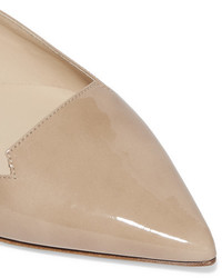 beige Leder Ballerinas von Jimmy Choo