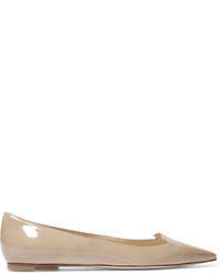 beige Leder Ballerinas von Jimmy Choo