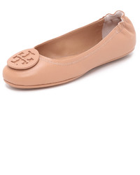 beige Leder Ballerinas von Tory Burch