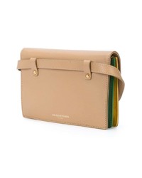 beige Leder Bauchtasche von Sara Battaglia