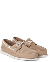 beige Leder Bootsschuhe von Sperry