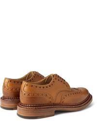 beige Leder Brogues von Grenson