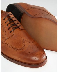 beige Leder Brogues