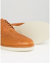 beige Leder Brogues von Fred Perry