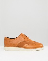 beige Leder Brogues von Fred Perry