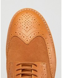 beige Leder Brogues von Fred Perry