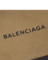 beige Leder Clutch Handtasche von Balenciaga