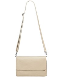 beige Leder Clutch von Caspar