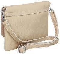 beige Leder Clutch von Caspar