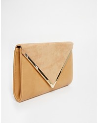 beige Leder Clutch von Aldo