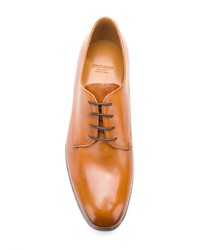 beige Leder Derby Schuhe von Giorgio Armani