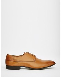 beige Leder Derby Schuhe von Asos