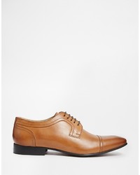 beige Leder Derby Schuhe von Asos