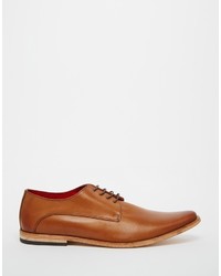 beige Leder Derby Schuhe von Base London