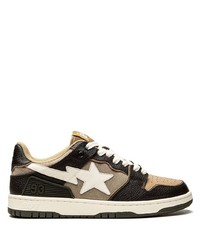 beige Leder niedrige Sneakers von A Bathing Ape