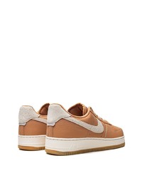 beige Leder niedrige Sneakers von Nike