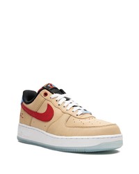 beige Leder niedrige Sneakers von Nike