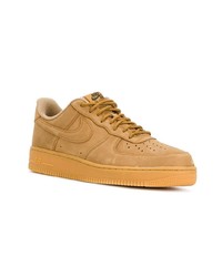 beige Leder niedrige Sneakers von Nike